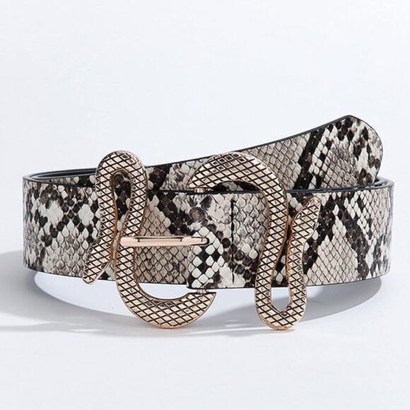 Women\'s faux snake leather belt main image 4